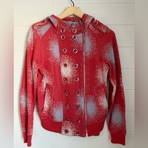 MARC by MARC JACOBS Napoleon Military Style Spray-paint Zip Hoodie Jacket